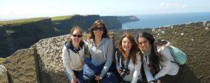 Central English School Dublin students at the Cliffs of Moher