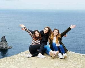 Central English School Dublin students on cliffs