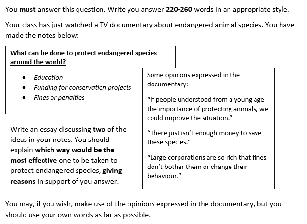 cambridge exam writing essay