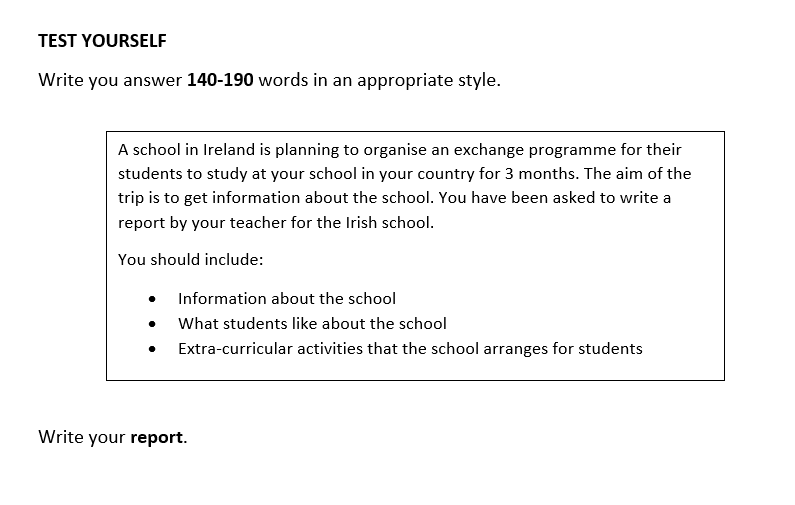 How to write a Report for the Cambridge FCE Exam English School Dublin